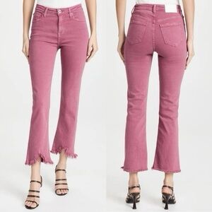 Jonathan Simkhai Pink River High Rise Straight Leg Ankle Jeans
